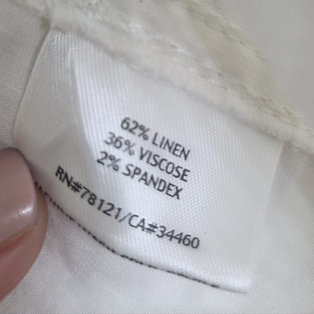 Eileen Fisher Woman 1X Linen Blend Open Front Drape Jacket Ivory Italian Fabric - Picture 9 of 10